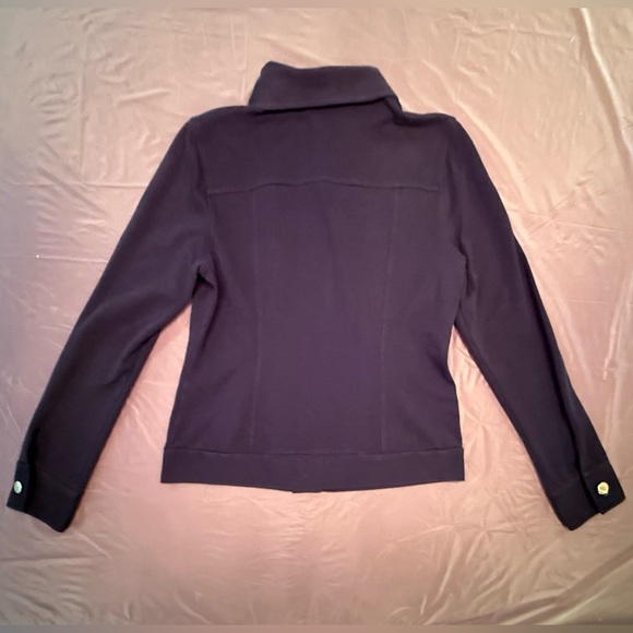 Saks Fifth Avenue Navy/Gold Button Lightweight Jacket Size 10 MSRP $198 - Picture 3 of 9